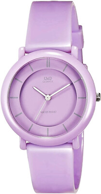 Q&Q by Citizen Uhr Damen Armbanduhr Sportliche Frauen Quarzuhr Kunststoff Lila
