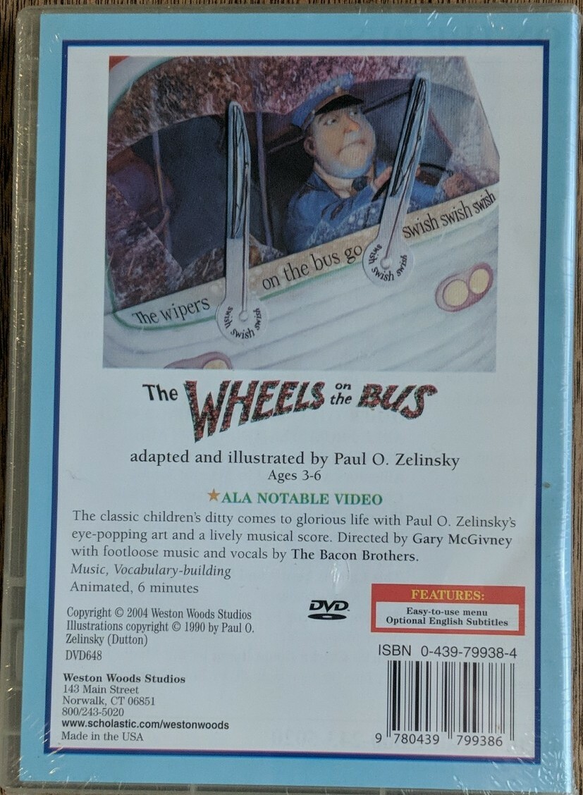 Scholastic Weston Woods The Wheels On The Bus DVD Paul O. Zelinsky