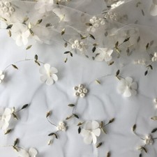 Sale Flower Girl Dress 3D Embroidery Lace Tulle Bridal Gown Costume Fabric 3 Ys