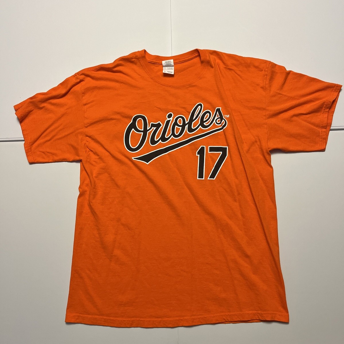 Men's XL Baltimore Orioles #17 Huff Jersey T Shirt Giveaway Orange