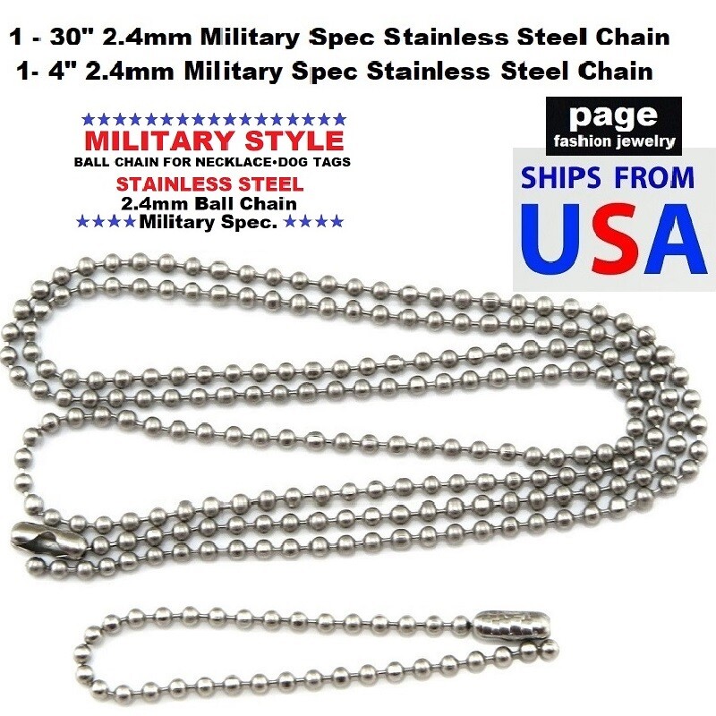 IFUAQZ Stainless Steel Bead Ball Chain Necklace - 2.4mm, 38 Inch Adjustable, With Connector Clasp (3-10 Pcs Options) - View #8