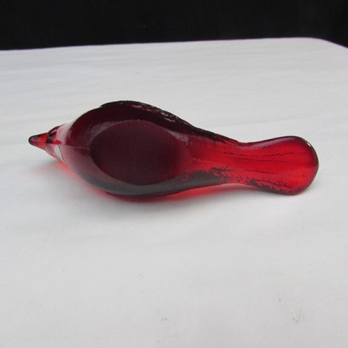 Fenton Ruby Red Undecorated Blue Jay Bird 1991 C2013 - Picture 5 of 5