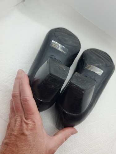 Clark's Womens Shoes Levee Delta Black Leather 7 1/2 - Picture 8 of 9