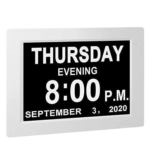 JALL Upgraded Digital Calendar Alarm Day Clock - with 8