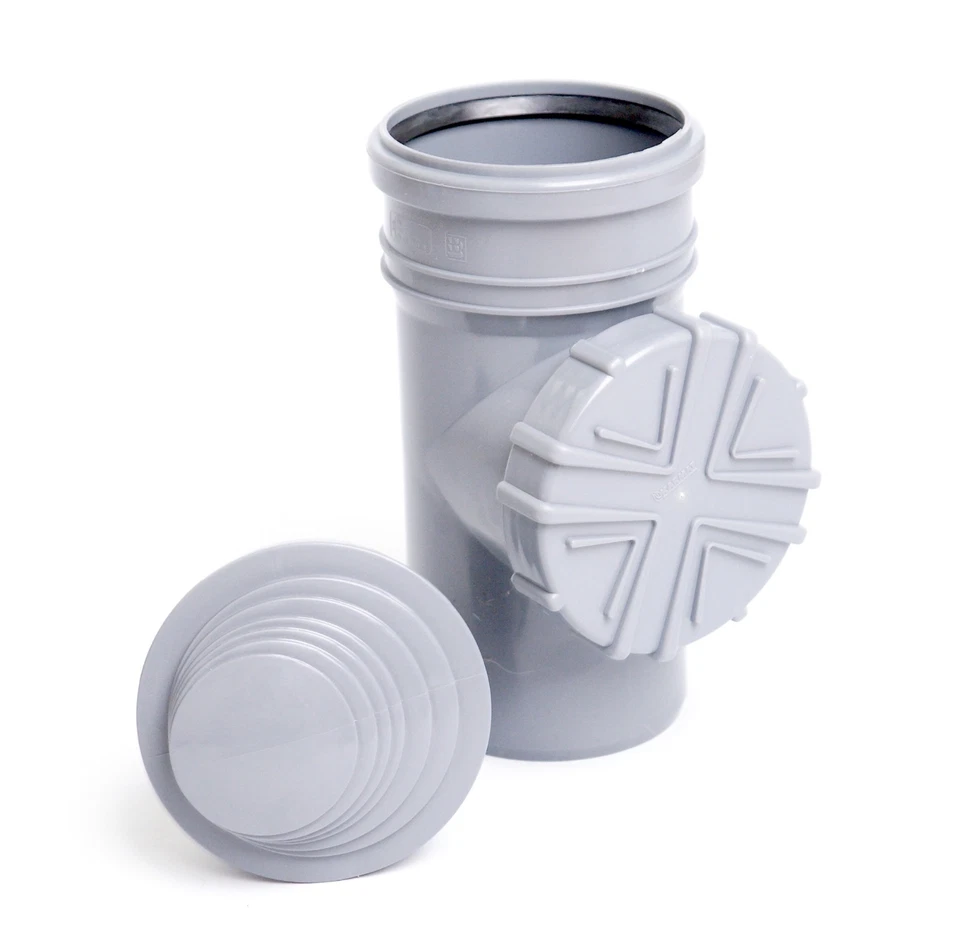 Regenrohrfilter Fallrohrfilter Adapter Laubfang KG/HT Rohr DN100 Ø110 grau - Bild 3 von 4