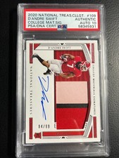 🔥  2020 NATIONAL TREASURES RC Rookie Auto /99 D'ANDRE SWIFT RPA PSA 10 POP 1