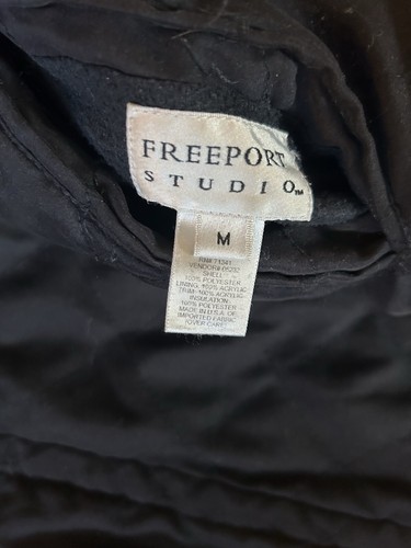 Vintage Freeport Studios Black Reversible Faux Fur Knee Length Coat Medium USA - Picture 7 of 14