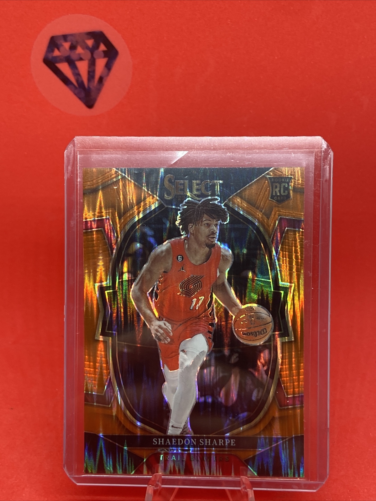 Shaedon Sharpe 2022-23 Panini Select Concourse Orange Flash Prizm RC #71 Blazers