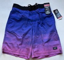 Speedo Men's Anthracite Bondi Swim Trunks Shorts Multicolor Ombr Medium NWT
