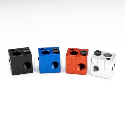 V5 Heizblock Aluminium Heater Block J-Kopf Hotend  Schwarz Silber Rot  Blauf