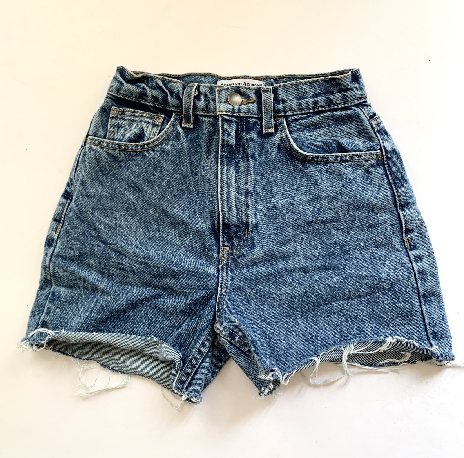 American Apparel Jean Shorts Size 25” Cut Offs Medium Blue