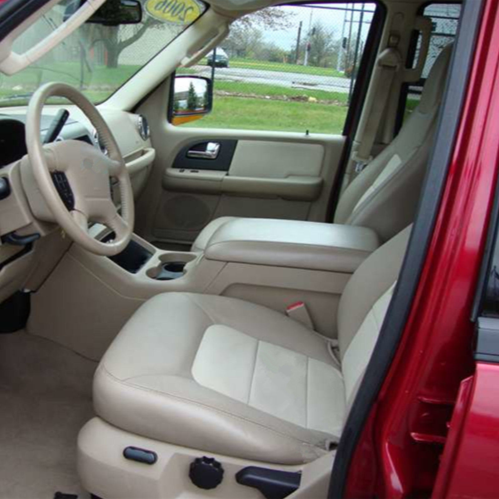 For 2003 2004 2005 2006 Ford Expedition Driver & Passenger Seat Cover 2-Tone Tan