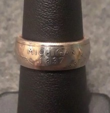 Coin ring- Michigan Quarter Size 6 Handmade