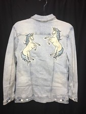 Lularoe M Medium Jaxon Light Wash Unicorn Jacket