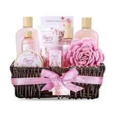 Spa Gift Baskets for Women Birthday Gift Sets 10 Pcs Cherry Blossom Essential...