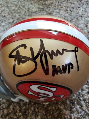 STEVE YOUNG auto RIDDELL MINI HELMET San Francisco 49ers Beckett