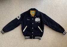 Maple Athletic Sportswear Corduroy Vintage Varsity Jacket Blue/White Small
