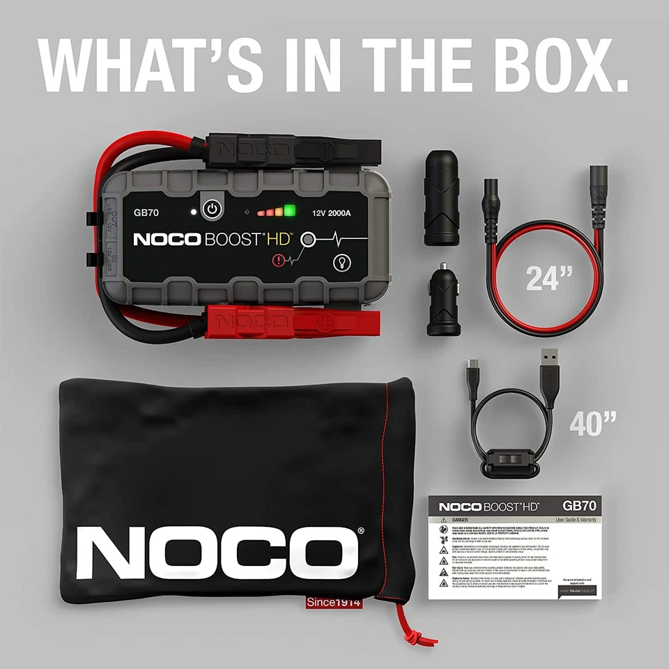 NOCO GB70 Jump Starter 2000A Lithium Truck SUV Gas 8L/Diesel 6L Power Bank - Image 2 of 4