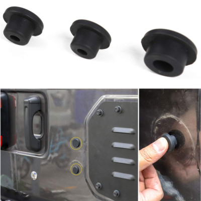 3x Rubber Tailgate Plug Tramp Stamp Tire Delete for Jeep Wrangler JK JKU 2007-18