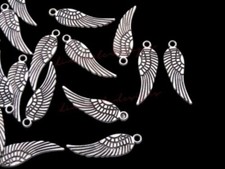 50/100Pcs Tibetan Silver Angel Wing Charms Pendants Jewellery 30mm A17