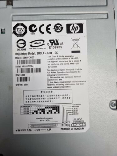 HP EB658C#103 LTO 4 HH Module 572729-001 internal Tape Drive SCSI BRSLA-0704-DC - Picture 3 of 5
