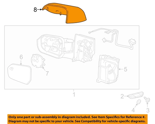 Chevrolet GM OEM Volt Door Side Rear View-Mirror Cover Cap Trim Left 23364927