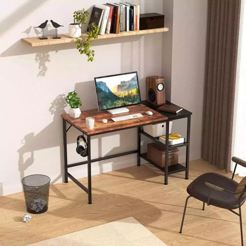 HOMIDEC 47" Office Computer Study Desk With Bookshelf with Storage Shelves - Picture 2 of 3
