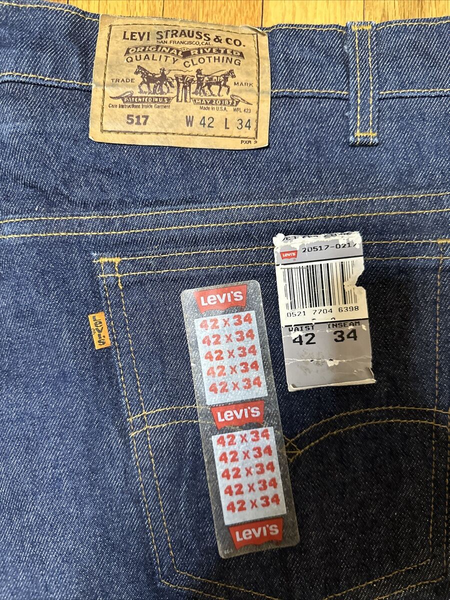 Vintage 90s Levi's 517 Orange Tab Deadstock With Tags, 42x34 Vintage 90s Levi's 517 Orange Tab Deadstock With Tags, 42x34