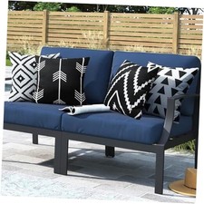 Outdoor Waterproof Throw Pillow Covers 16x16 16" x 16" Pack of 4 Black white