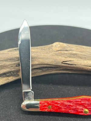 xx.coke Case XX Coca-Cola 62156 SS Red Jigged Bone Knife w/ Tin & Papers