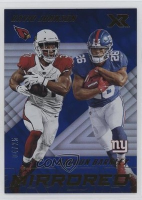 2018 Panini XR Mirrored Blue 4/25 David Johnson Saquon Barkley Rookie RC 4f5