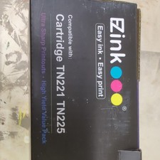 EZink Premium Toner Cartridge TN225 TN221 4 Pack Black, Magenta,Yellow, Cyan NEW