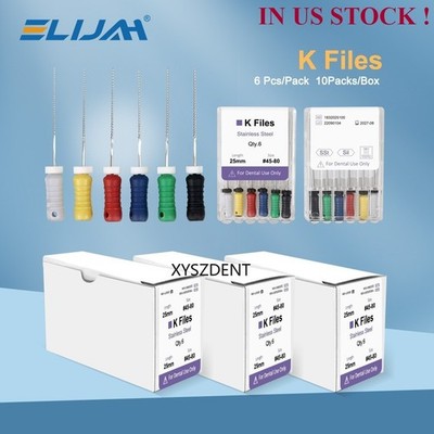 Dental Endo Root Canal File K-files Stainless Steel #6#8#10#15-40 Hand File 25mm