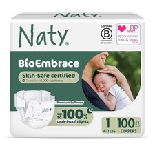 Naty BioEmbrace Baby Newborn Diapers  Sensitive Skin Safe Certified  Leak Prot