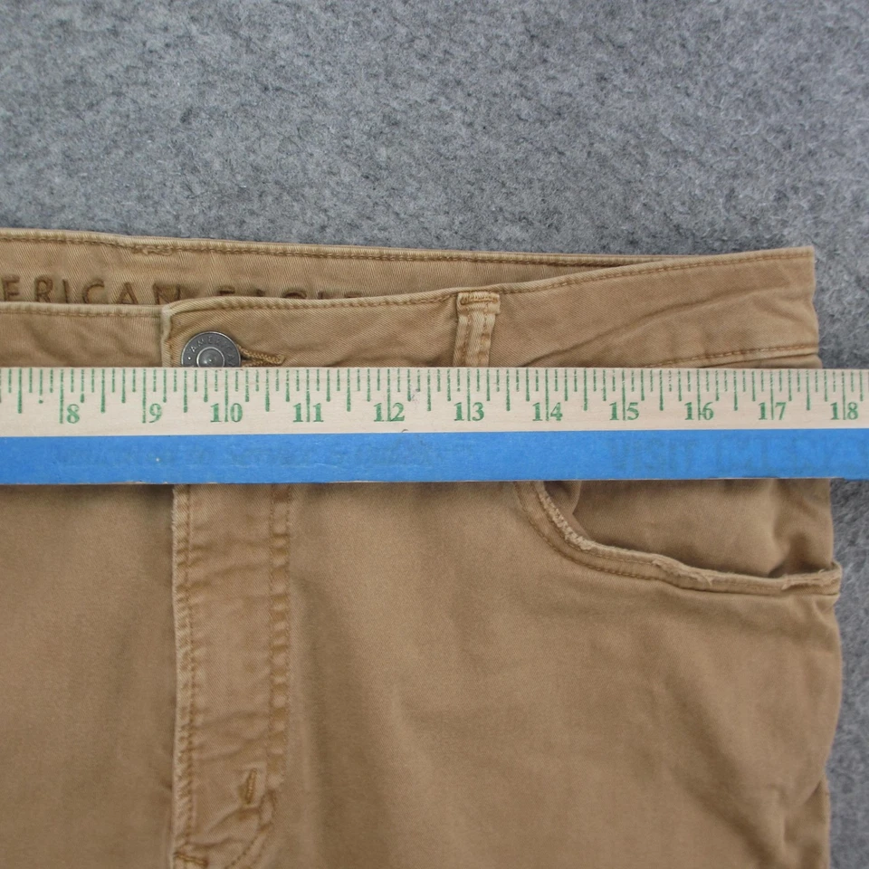 American Eagle Jeans Mens 34x30 Khaki Tan Skinny Flex Stretch Denim Pants - Image 3 of 4