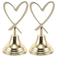 2 Pcs Love Table Card Clip Heart Shaped Number Holder Metal Slim Name