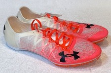 UNDER ARMOUR SpeedForm Miler Pro 2 White So Red Track Spike Cleats Shoes Mens 12