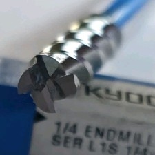 Kyocera SGS 33103 1/4" 4 Flute Square End Solid Carbide End Mill L1S Series...