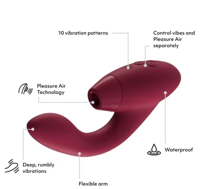 Womanizer Duo 2 Recargable Impermeable - Burdeos Foto 2 de 3