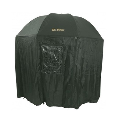 Sensas Schirmzelt Bivvy Nylon 2,50m Anglerschirm Zelt mit Umhang wasserdicht