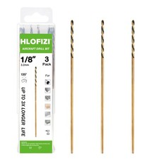 HLOFIZI 1/8 x 8 Inch Extra Long Drill Bits 3 Pack , Aircraft in
