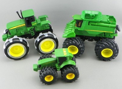Ertl John Deere Electronic Lights & Sounds Monster Combine Farm Tractor Lot of 3