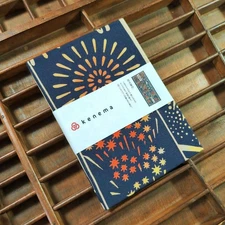 Kenema Fireworks Tenugui Water-Resist Hand Towel Used, Japan
