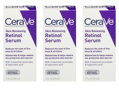 CeraVe Skin Renewing Retinol Serum Triple Pack 1oz Bottles Encapsulated Retinol
