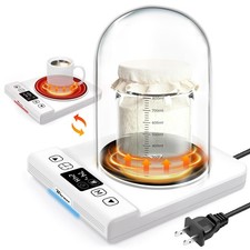 2-in-1 Upgraded Sourdough Starter Warmer with Glass Dome, Precise 1 Thermost...