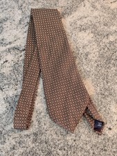 Polo Ralph Lauren Tie Mens Silk Geometric Square Print Made in USA Hand Made