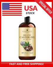 Premium Organic Castor Oil 100 Pure and Hexane-Free Cold-Pressed Beauty 16 fl.