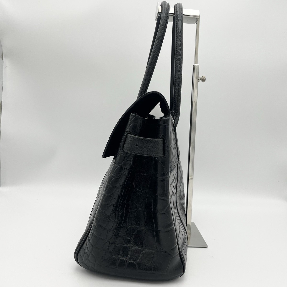 【美品】 mulberry オールレザー ターンロック トートバッグ Mulberry Bayswater Turn Lock Tote Bag Leather Black