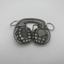 Grenade Headphones c2005 Mobtown VTG Metal Belt Buckle