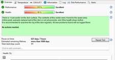 Western Digital WD Purple 8TB SATA 3.5" WD8001PURP, 98% HEALTH, 1 BAD SECTOR!
